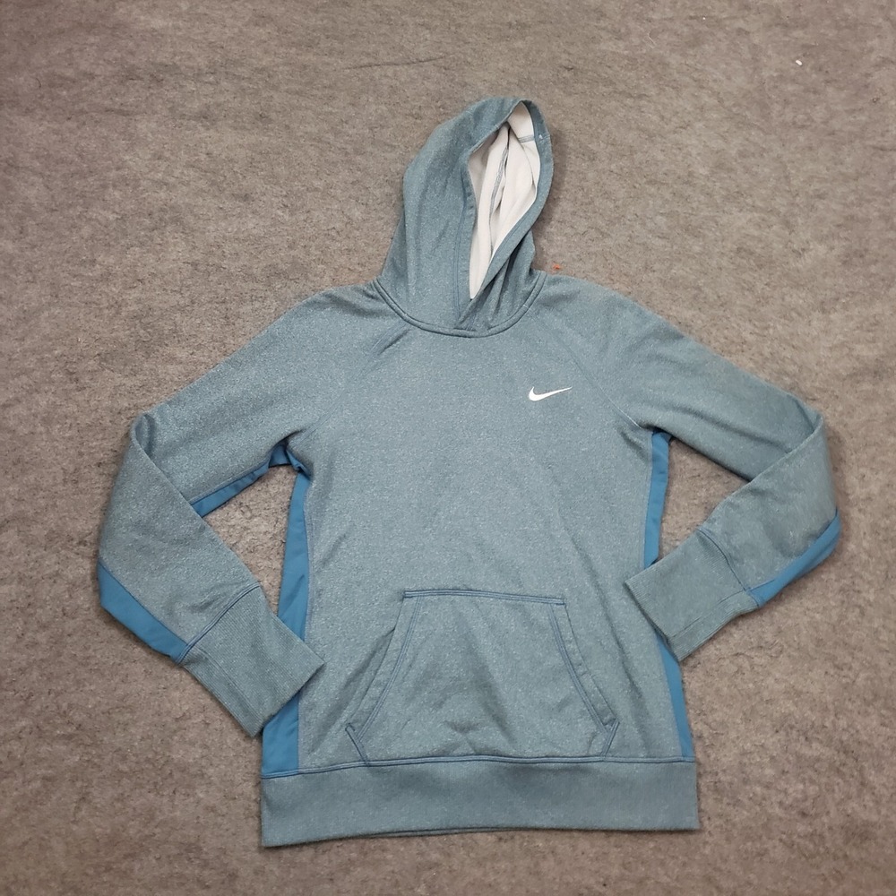 Nike Sweater Womens Medium Blue Hoodie Pull Over Long Sleeve Sweatshirt Swoosh